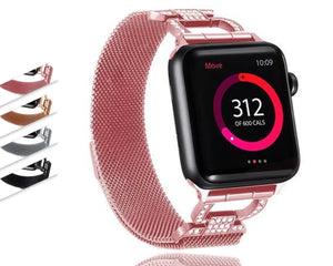 Home Milanese loop diamond strap for Apple watch band 44mm 40mm apple watch 5 4 3 2 1 stainless steel link bracelet iwatch band 42mm 38mm