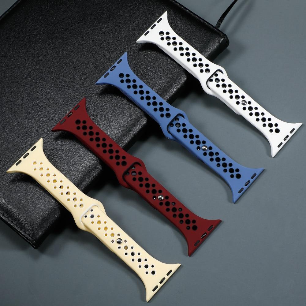 Home Slim strap For Apple Watch 5 band 40mm 44mm iWatch Band 38mm 42mm Breathable sport silicone bracelet Apple watch 5 4 3 2 1 38 40 44