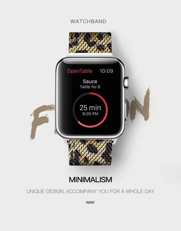 Leopard Milanese Apple Watch Band