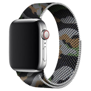 Black Camouflage Milanese Apple Watch Band