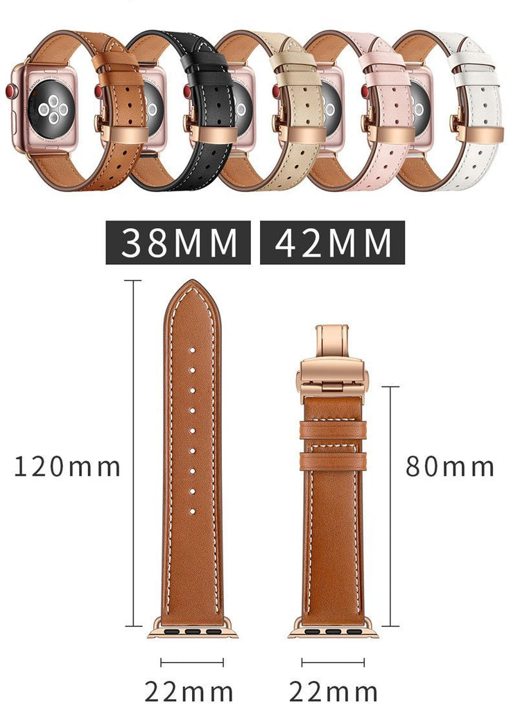 Apricot Premium Leather Apple Watch Band