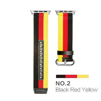 Flag Style Leather & Nylon Bands for Apple Watch - 12 Colors