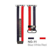 Flag Style Leather & Nylon Bands for Apple Watch - 12 Colors