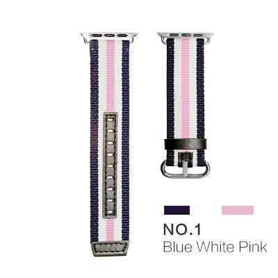 Flag Style Leather & Nylon Bands for Apple Watch - 12 Colors