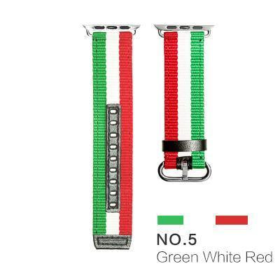 Flag Style Leather & Nylon Bands for Apple Watch - 12 Colors