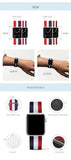 Flag Style Leather & Nylon Bands for Apple Watch - 12 Colors