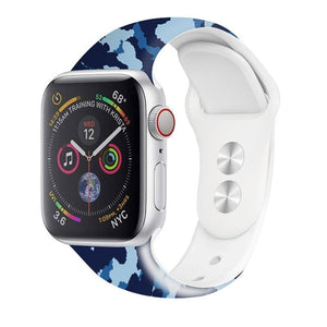 Blue Camouflage Silicone Sports Band for Apple Watch