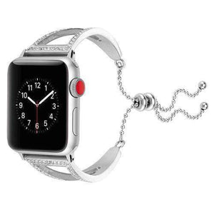 silver / For apple watch 38mm Apple Watch Band bling Cuff, Rose gold, Crystal Diamond Strap fits 42mm 38mm  Stainless Steel Bracelet bangle for Iwatch Series 4 3 2 1