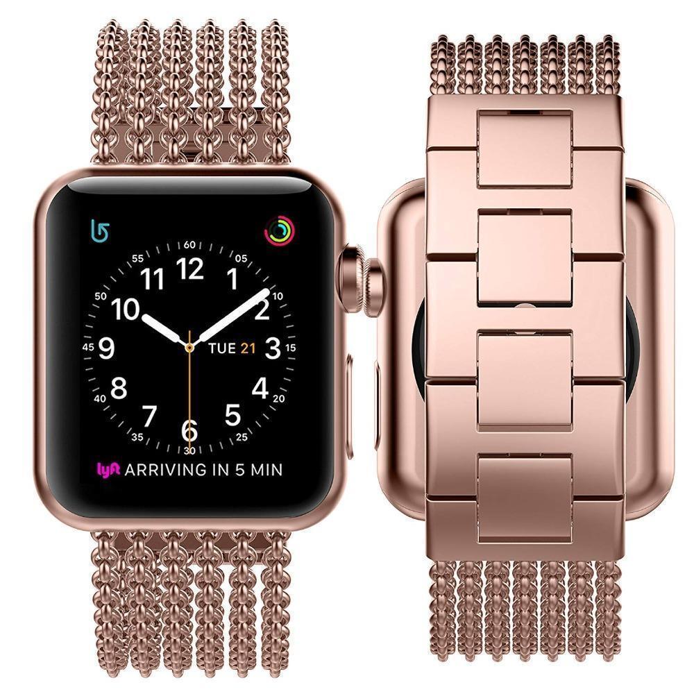 Watchbands Apple Watch Band iWatch Womens Mesh Loop Stainless Steel Replacement Metal Beauty Strap fits Series 5 4 3, 38mm 40mm 42mm 44mm