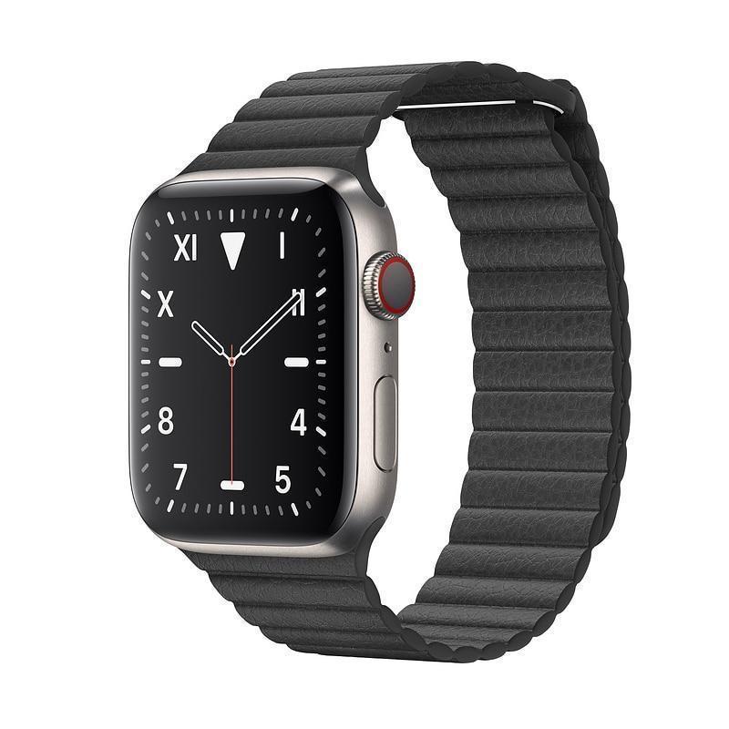 Watchbands Apple watch band magnetic genuine Leather loop strap,  iwatch 44mm 40mm 42mm 38mm watchband Series 5 4 3