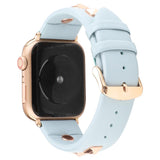 Watchbands Apple watch band Rose Gold Metal Rivet Leather Sport Strap For iWatch series 5 4 3 2 1 44mm 42mm 40mm 38mm