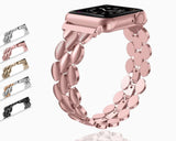 Watchbands Apple Watch Bands, Women designer jewelry bracelet, Luxury Shiny leaf Stainless Steel metal,  iwatch Strap 38mm 42mm 40mm 44mm Series 5 4 3