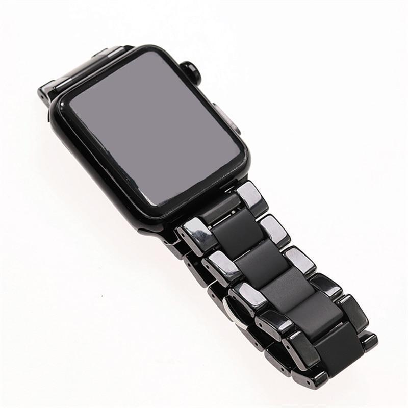Watchbands Apple Watch Series 5 4 3 2 Band, New Men Style Ceramic Sandblasting Matte Sport Black iWatch, fits Nike Sports  38mm, 40mm, 42mm, 44mm