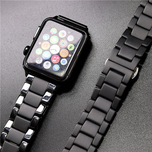 Watchbands Apple Watch Series 5 4 3 2 Band, New Men Style Ceramic Sandblasting Matte Sport Black iWatch, fits Nike Sports  38mm, 40mm, 42mm, 44mm