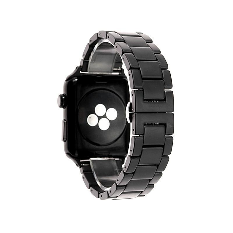 Watchbands Apple Watch Series 5 4 3 2 Band, New Men Style Ceramic Sandblasting Matte Sport Black iWatch, fits Nike Sports  38mm, 40mm, 42mm, 44mm