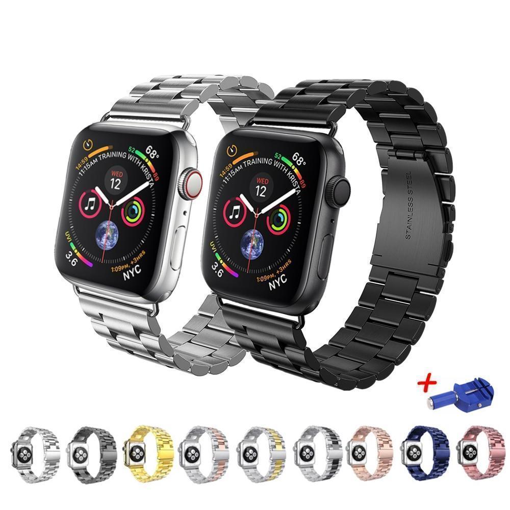 Watchbands Apple Watch Series 5 4 3 2 Band, Stainless Steel Sports link strap iWatch  38mm, 40mm, 42mm, 44mm - US Fast Shipping