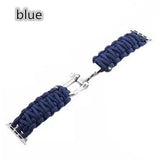 Watchbands blue / 38mm / 40mm Apple Watch Paracord nylon band, Handmade men army sport strap 5 4 3  44mm 40mm 42mm 38mm, millitary Survival Rope Metal Bolt Clasp
