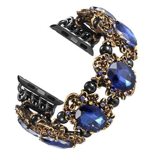 Watchbands blue / 38mm Jewelry Strap For Apple Watch 4 band 44mm 40mm iwatch series 3/2/1 42mm/38mm diamond Turquoise Wrist bracelet belt