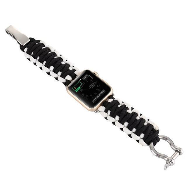 Watchbands Camouflage 6 / 38mm / 40mm Apple Watch Paracord nylon band, Handmade men army sport strap 5 4 3  44mm 40mm 42mm 38mm, millitary Survival Rope Metal Bolt Clasp