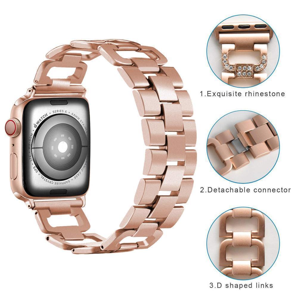 Watchbands D Link Bracelet for Apple watch band strap Apple watch 4 band 44mm 40mm 42mm 38mm Stainless Steel metal strap for iWatch 5 4 3 2 1