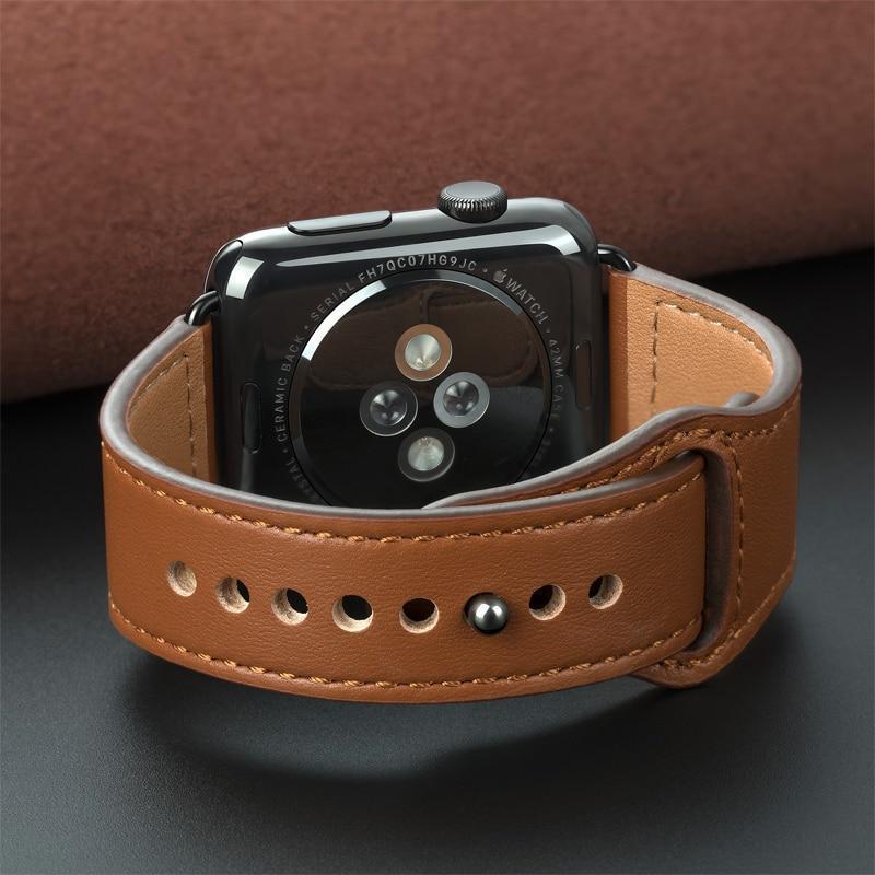 Watchbands Genuine leather loop strap for apple watch band 42mm 44mm apple watch 4 5 38mm 40mm iwatch 3/2/1 correa replacement bracelet