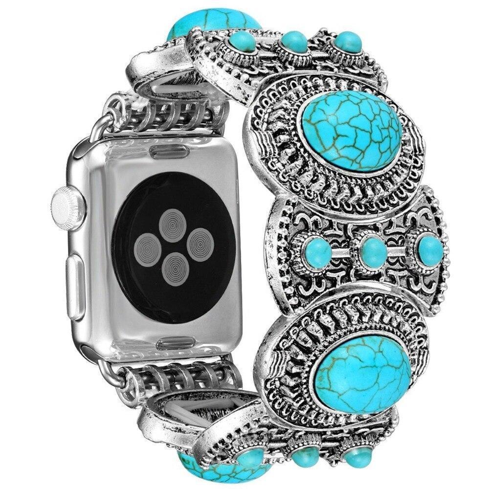 Watchbands Jewelry Strap For Apple Watch 4 band 44mm 40mm iwatch series 3/2/1 42mm/38mm diamond Turquoise Wrist bracelet belt