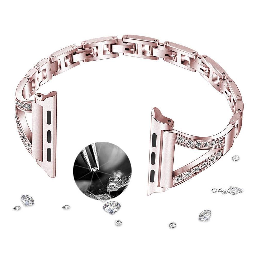 Watchbands Luxury diamond Bracelet Stainless Steel band For Apple Watch 3 2 1 42mm 38mm Bracelet strap for iwatch series 5 4 44mm 40mm