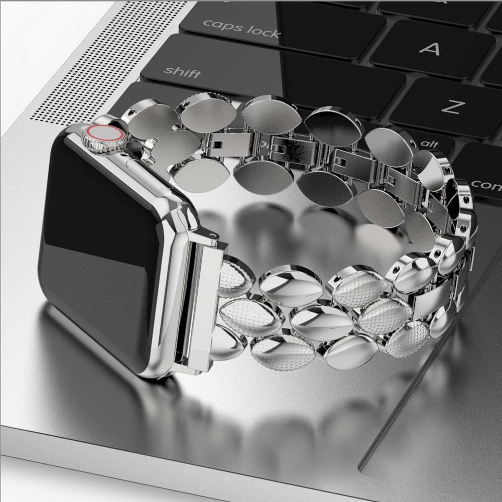 Watchbands Luxury Metal Stainless Steel Band for Apple Watch Bands 38mm 42mm 40mm 44mm Fashion Women Men Strap for iwatch series 5/4/3/2/1