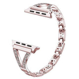 Watchbands Rose Gold / For 38 and 40mm Luxury diamond Bracelet Stainless Steel band For Apple Watch 3 2 1 42mm 38mm Bracelet strap for iwatch series 5 4 44mm 40mm