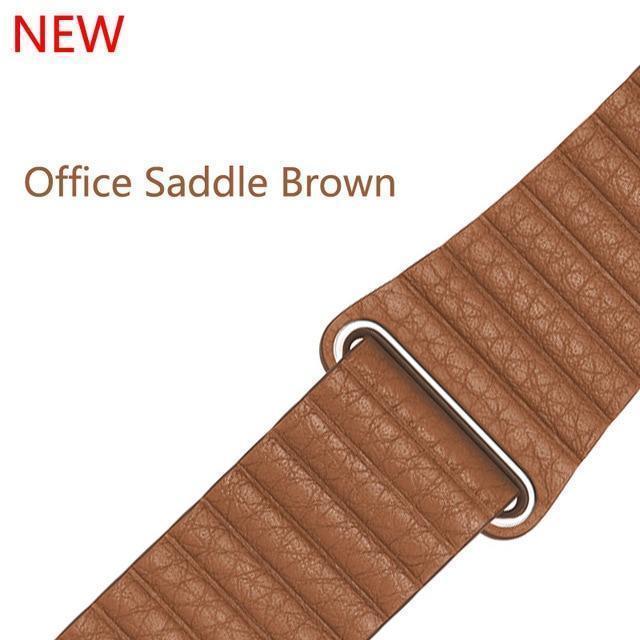 Genuine Apple Watch 42mm/44mm/45mm Leather Loop Band Strap Large - Saddle  Brown