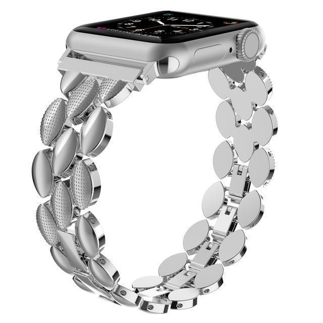 Watchbands Silver / 38mm 40mm Luxury Metal Stainless Steel Band for Apple Watch Bands 38mm 42mm 40mm 44mm Fashion Women Men Strap for iwatch series 5/4/3/2/1