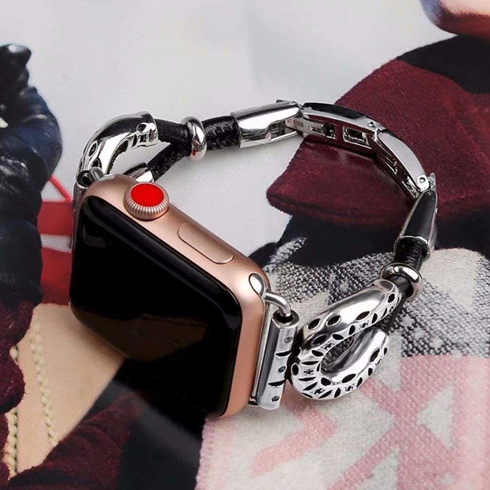 Watches 38mm/40mm Apple Watch band leather ethnic bracelet, Stainless Steel 44mm/ 40mm/ 42mm/ 38mm , iwatch Series 1 2 3 4