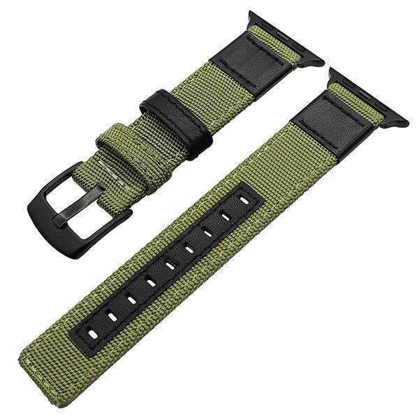 Watches Apple Watch band Canvas Leather Strap black adapator, 44mm/ 40mm/ 42mm/ 38mm iwatch Series 1 2 3 4 Wove Nylon sport wrist bracelet iwatch watchband, USA Fast Shipping