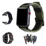 Watches Apple Watch band Canvas Leather Strap black adapator, 44mm/ 40mm/ 42mm/ 38mm iwatch Series 1 2 3 4 Wove Nylon sport wrist bracelet iwatch watchband, USA Fast Shipping