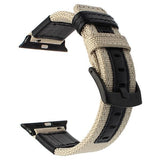 Watches Apple Watch band Canvas Leather Strap black adapator, 44mm/ 40mm/ 42mm/ 38mm iwatch Series 1 2 3 4 Wove Nylon sport wrist bracelet iwatch watchband, USA Fast Shipping