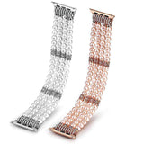 Watches Apple Watch Series 5 4 3 2 Band, Bling Stretch strap, Bling Pearls fits 38mm, 40mm, 42mm, 44mm