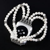 Watches Apple Watch Series 5 4 3 2 Band, Bling Stretch strap, Bling Pearls fits 38mm, 40mm, 42mm, 44mm