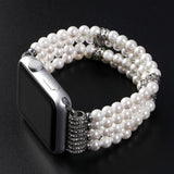 Watches Apple Watch Series 5 4 3 2 Band, Bling Stretch strap, Bling Pearls fits 38mm, 40mm, 42mm, 44mm