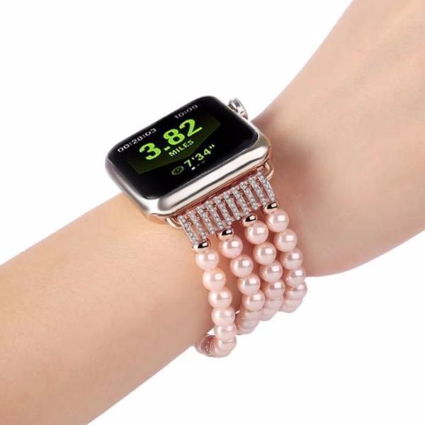 Watches Apple Watch Series 5 4 3 2 Band, Bling Stretch strap, Bling Pearls fits 38mm, 40mm, 42mm, 44mm
