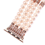 Watches Apple Watch Series 5 4 3 2 Band, Bling Stretch strap, Bling Pearls fits 38mm, 40mm, 42mm, 44mm