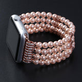 Watches Apple Watch Series 5 4 3 2 Band, Bling Stretch strap, Bling Pearls fits 38mm, 40mm, 42mm, 44mm