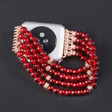 Watches Apple Watch Series 5 4 3 2 Band, Bling Stretch strap, Bling Pearls fits 38mm, 40mm, 42mm, 44mm