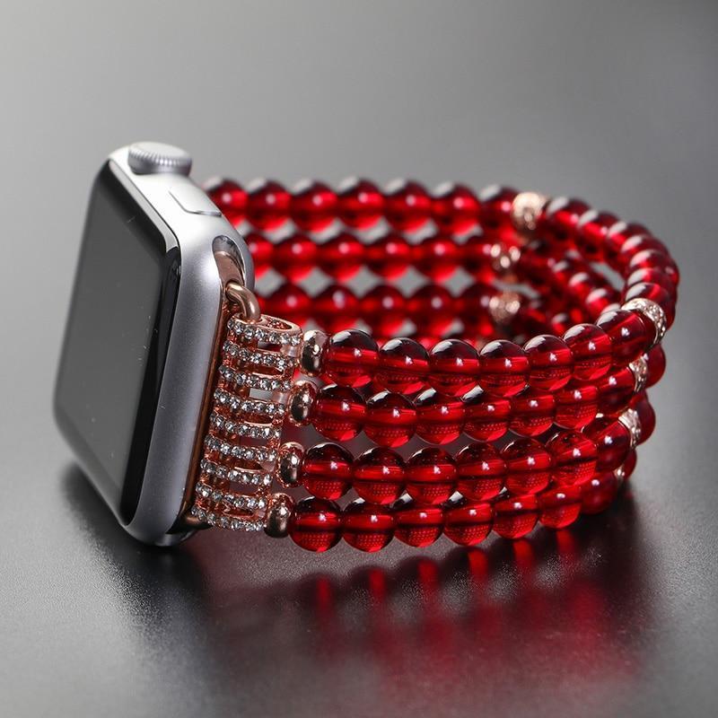 Watches Apple Watch Series 5 4 3 2 Band, Bling Stretch strap, Bling Pearls fits 38mm, 40mm, 42mm, 44mm