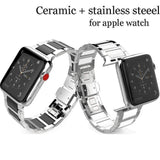 Watches Apple Watch Series 5 4 3 2 Band, Ceramic Stainless Steel link Strap 38mm, 40mm, 42mm, 44mm - US Fast Shipping