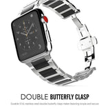 Watches Apple Watch Series 5 4 3 2 Band, Ceramic Stainless Steel link Strap 38mm, 40mm, 42mm, 44mm - US Fast Shipping