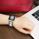 Watches Apple Watch Series 5 4 3 2 Band, Ceramic Stainless Steel link Strap 38mm, 40mm, 42mm, 44mm - US Fast Shipping