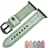 Watches Apple Watch Series 5 4 3 2 Band, Green Genuine Leather Watchband Watch Accessories Bracelet Wristband 38mm, 40mm, 42mm, 44mm