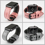 Watches Apple Watch Series 5 4 3 2 Band, Green Genuine Leather Watchband Watch Accessories Bracelet Wristband 38mm, 40mm, 42mm, 44mm