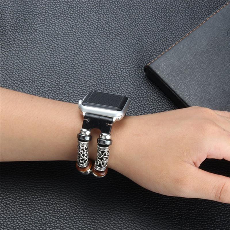 Watches Apple Watch Series 5 4 3 2 Band, Handmade Bohemian Genuine Leather band 38mm, 40mm, 42mm, 44mm