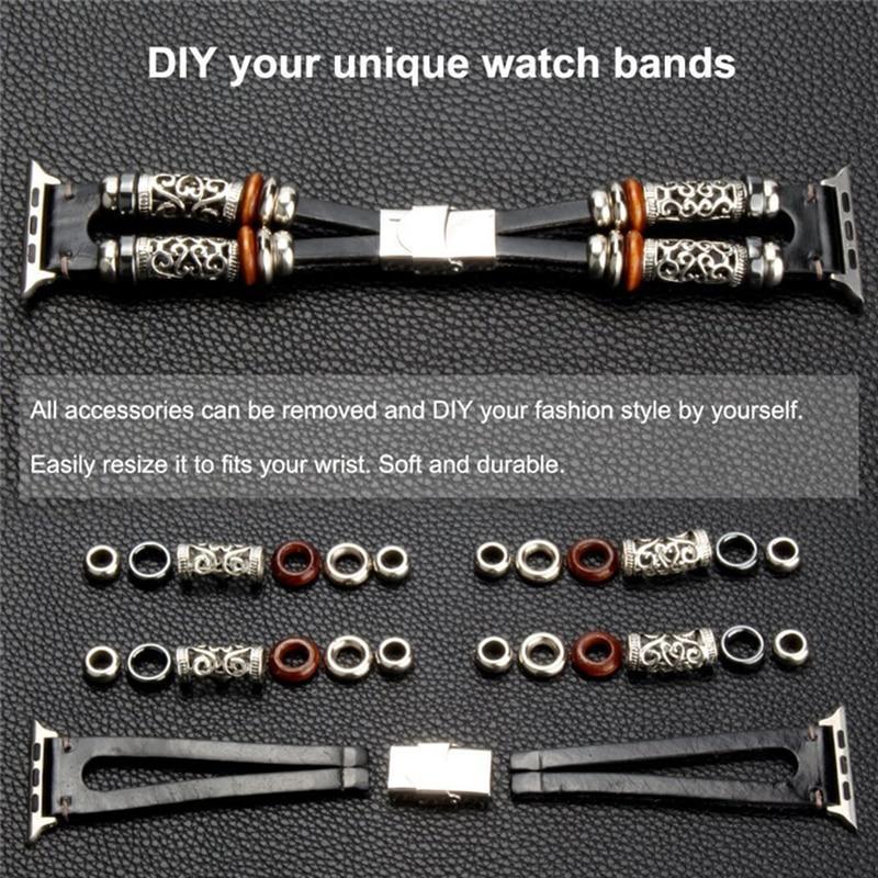 Watches Apple Watch Series 5 4 3 2 Band, Handmade Bohemian Genuine Leather band 38mm, 40mm, 42mm, 44mm